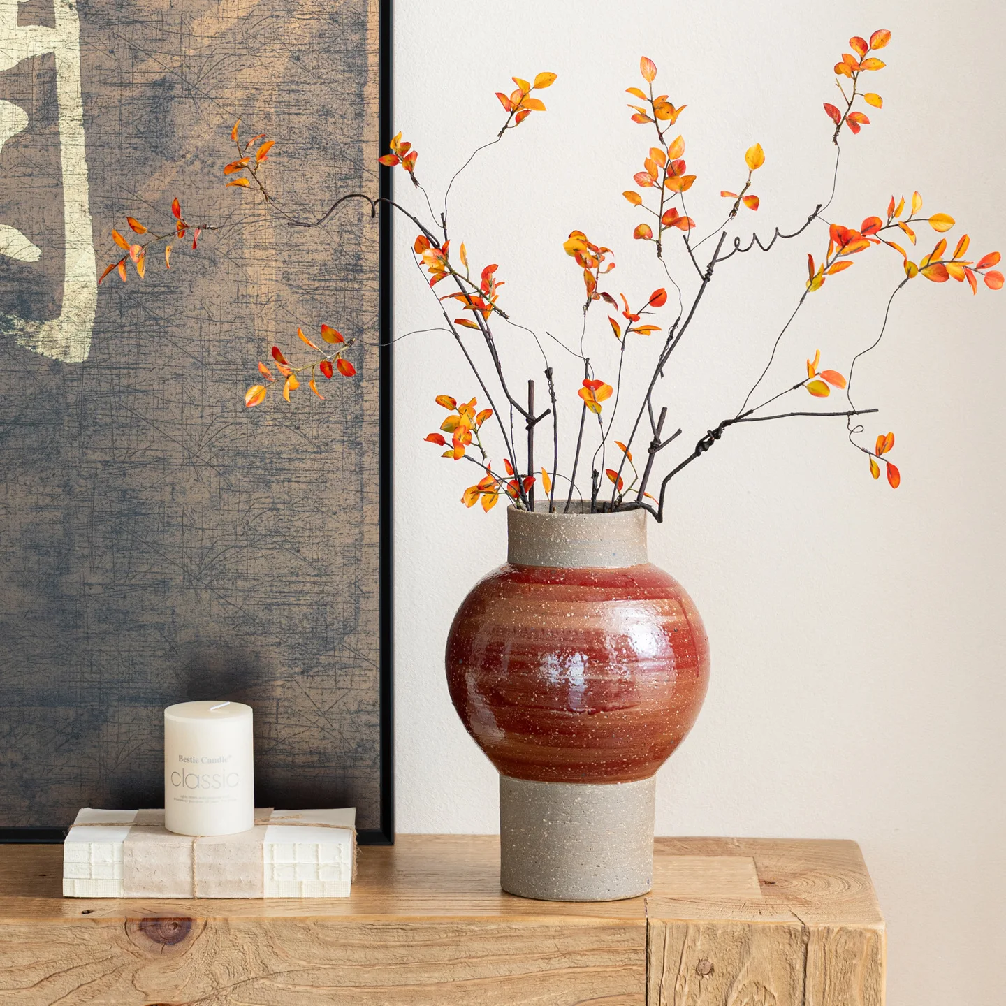 CX New Chinese Song Dynasty Aesthetic Ceramic Vase Ornament Living Room High-end Flower Arrangement
