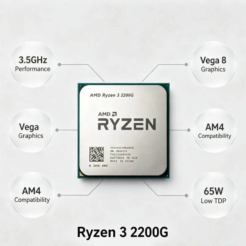 ryzen-3-2200g-amd-processor-quad‑core-quad‑thread-35ghz-4mb-l3-cache-vega-8-graphics-am4-socket-repair-parts-without-cooler