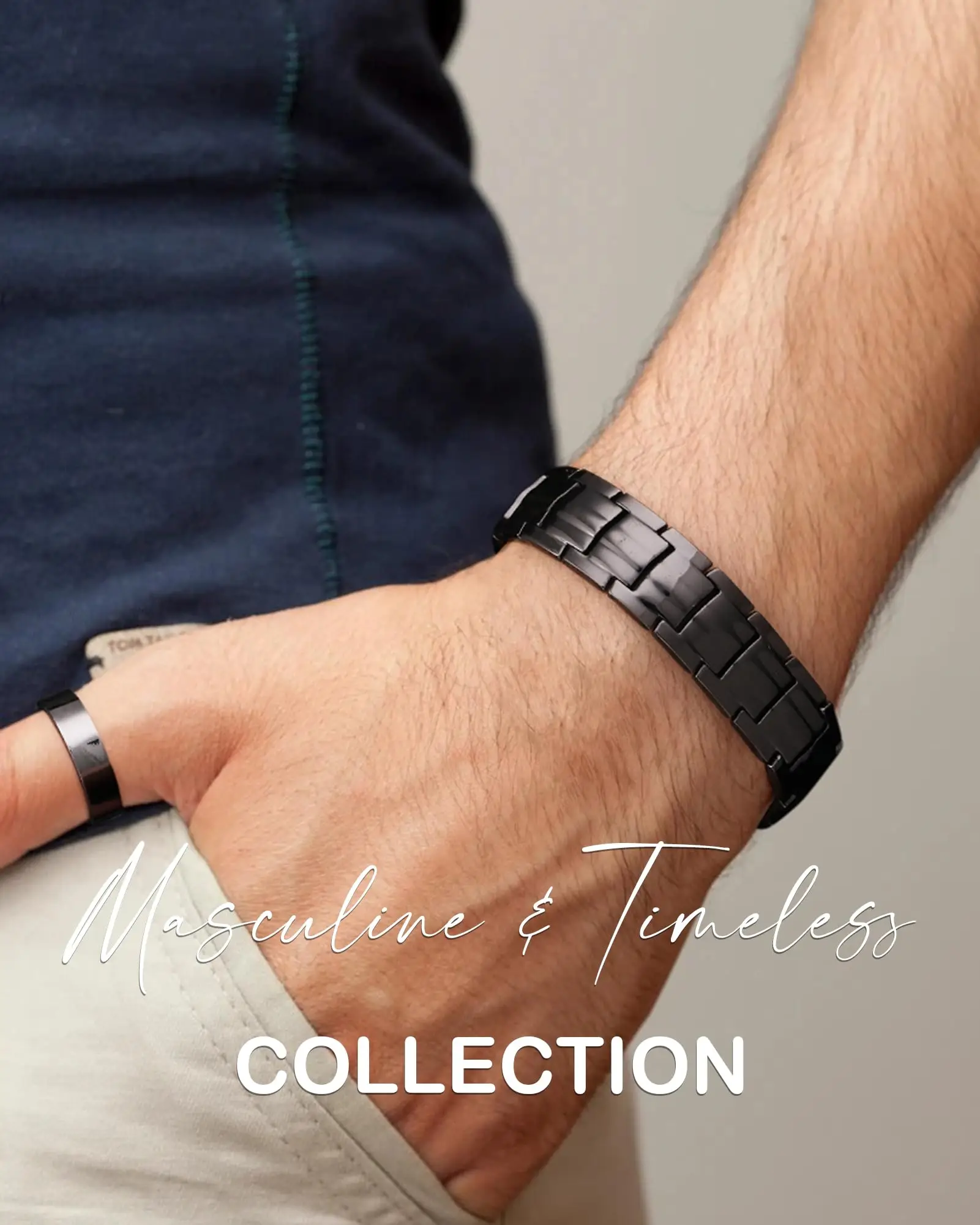 GMOX Men's Vintage Pure Copper Bracelet Magnetic Therapy Cuff Bangle Adjustable Retro Wristband Antique Masculine Jewelry Gift