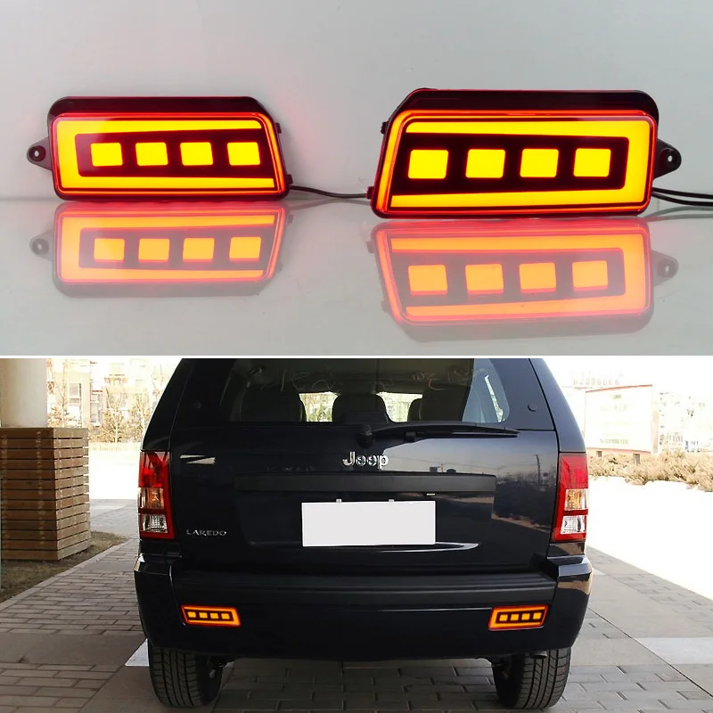 

For Jeep Grand Cherokee III WK 2005-2010 LED Rear Bumper Light 3-in-1 Functions Rear Running + Brake + Turn Signal Reflector