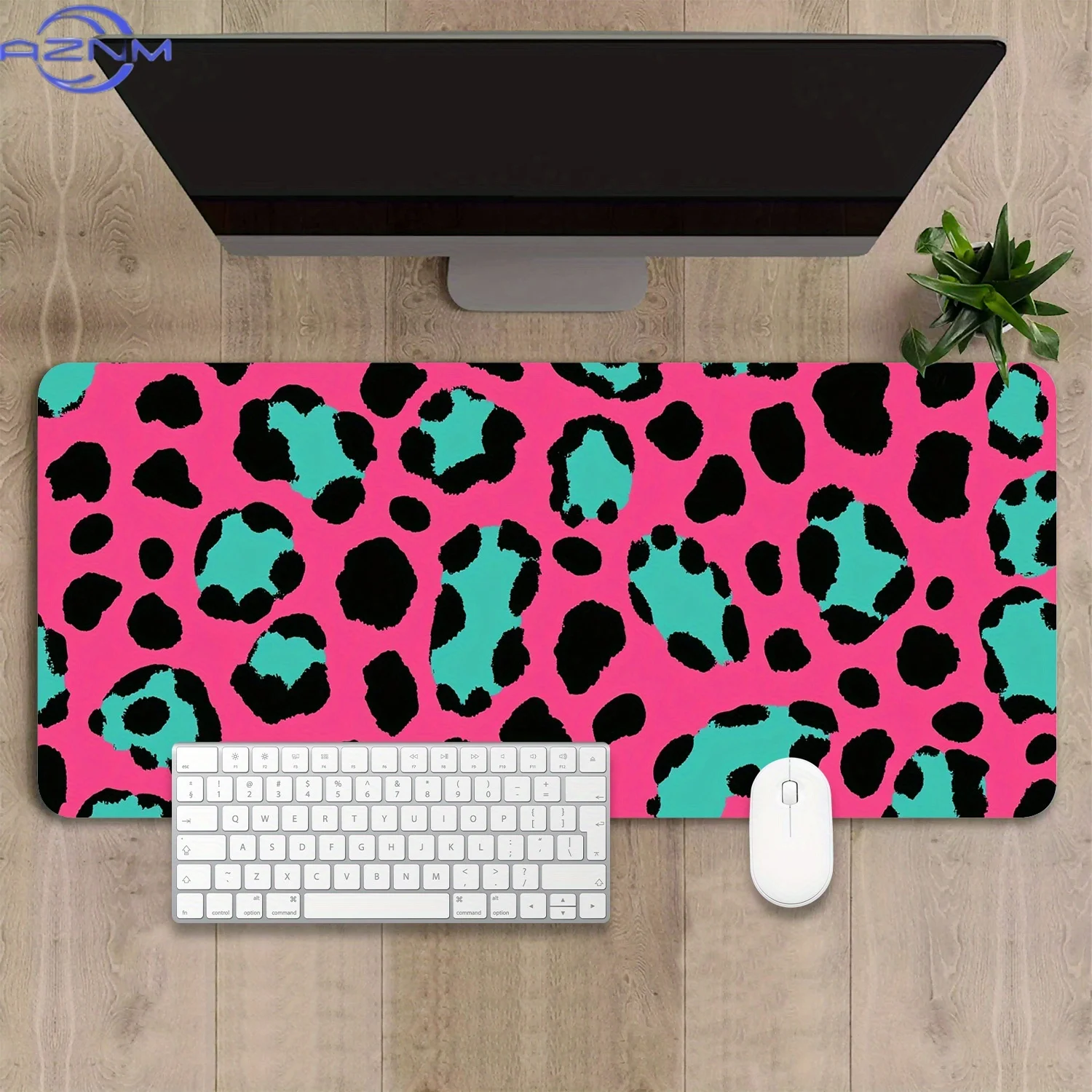 Large Gaming Mouse Pad, Leopard - Print Pattern Desk Pad Desk Mat,Office Keyboard Pad Non-Slip Computer Mouse Pad for Work,Game,