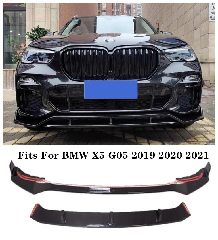 

Fits For Bmw G05 X5 2019 2020 2021 2022 High Quality ABS Black Bumper Front Lip Splitter Protector