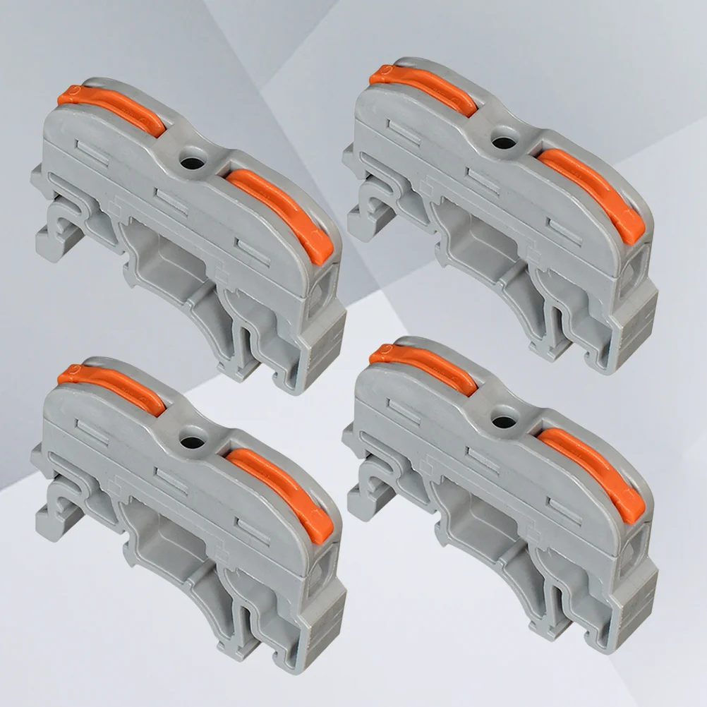 

10pcs PCT-211 Din Rail Universal Compact Wiring Terminal Block Mini Push-in Conductor Connector Wire Connectors (Grey)