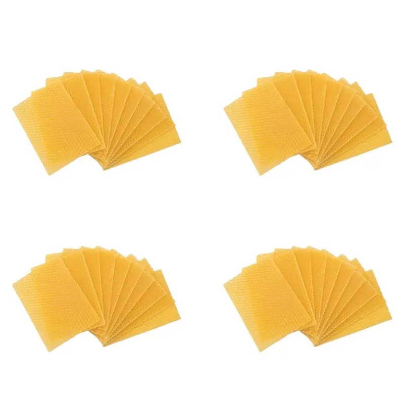 

【ORNAMENT】40 Pieces 100% Natural Beeswax Candle Making Kit, Honeycomb Texture DIY Beeswax Candle Craft Set