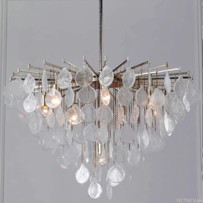 French high-end living room crystal chandelier model room, store, modern bedroom, study, Italian atmospheric lighting fixtures