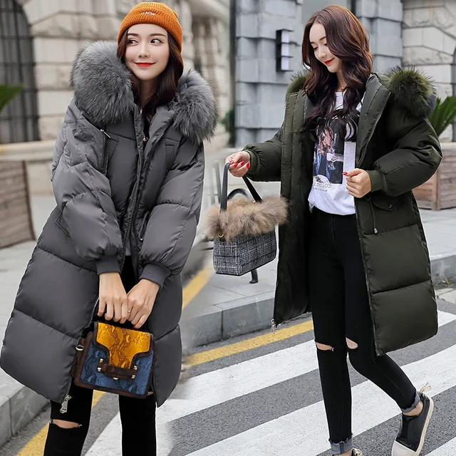 Winter Women Parka Long Puffer Jacket Ladies Bubble Coat Women Thick Warm Down Cotton Jackets Female