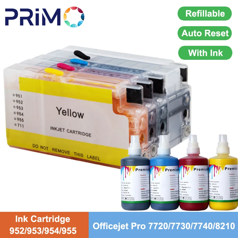 

952XL 953XL 954XL 955XL Permanent Refillable Ink Cartridge For HP Officejet Pro 7720 7730 7740 8210 8218 8710 8715 8720 8730