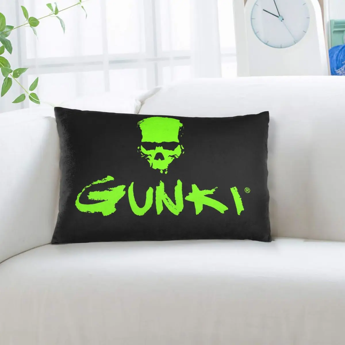 

Декоративная наволочка Gunki с логотипом и изображением рыболовного черепа, прямоугольная, для спальни, дома, для комфортного сна, декоративная подушка