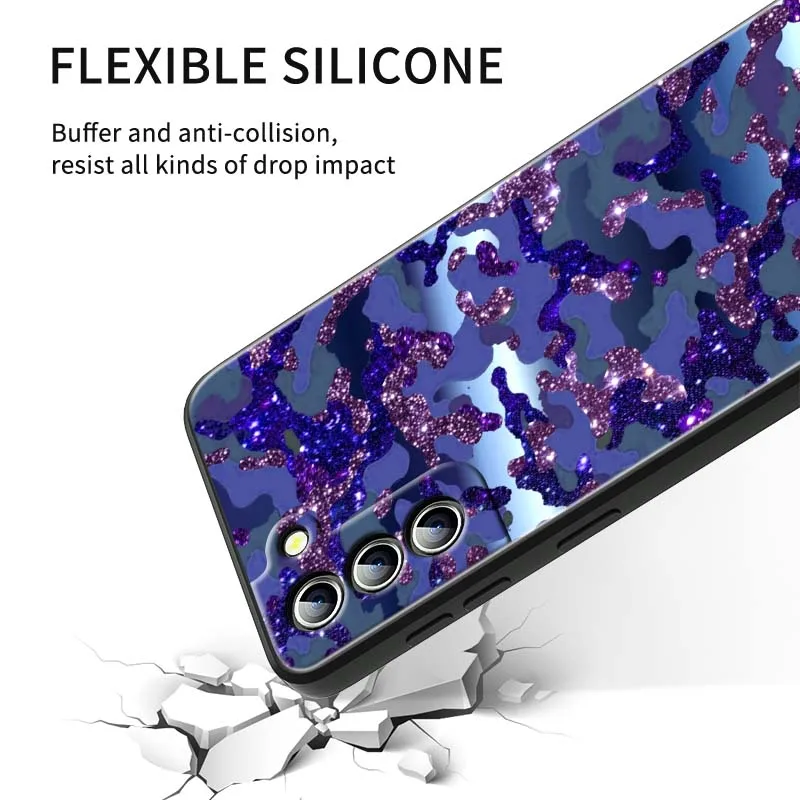 غطاء بتصميم نمط مموه لهاتف سامسونج جالاكسي S26 S25 S24 S23 S22 S21 S20 Ultra Plus FE 5G أسود ناعم من مادة البولي يوريثان #5