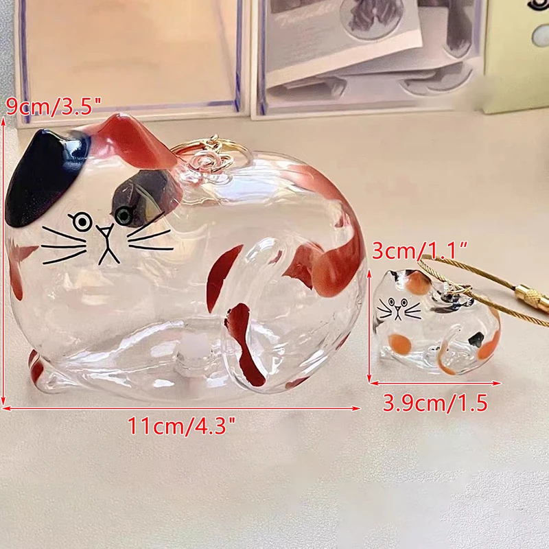 {MX} Transparent Pet Cat Hair Storage Jar Keychain Mini Cat Fur Keepsake Display Glass Bottle With Base DIY Pet Memorial Crafts