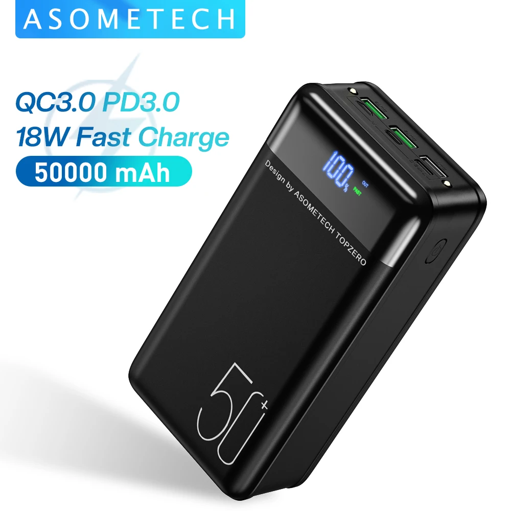 

Power Bank 50000mAh External Battery Fast Charge Portable Charger Powerbank 50000 mAh 18W QC3.0 PD PowerBank For iPhone 13 12