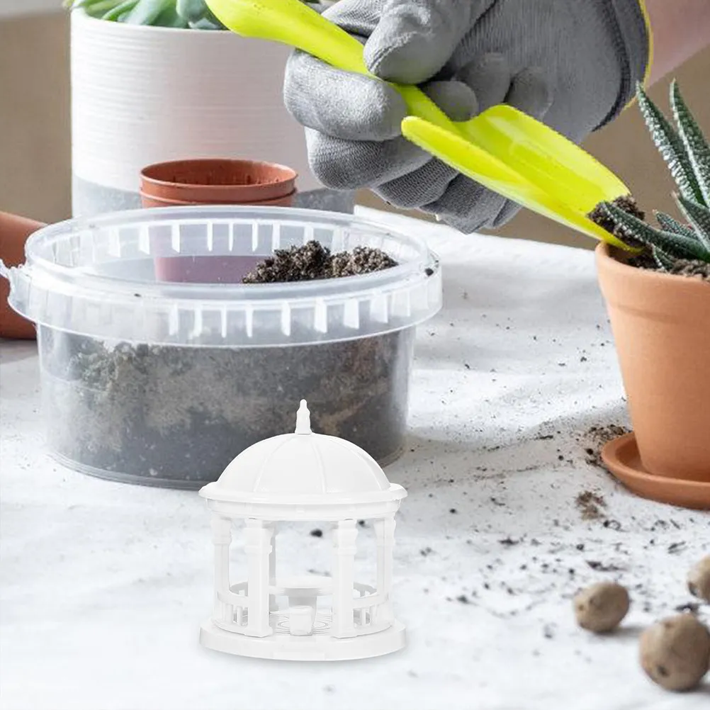 

Miniature Pavilion Assembly Kit Elegant Vintage Style Landscape Ornament for Home Garden Decor Micro Scene Tabletop Bonsai