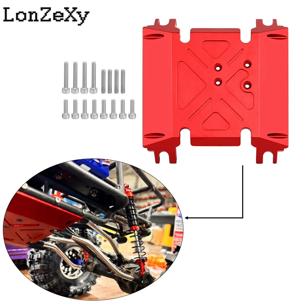 CNC ALUMINUM CENTER SKID PLATE SET GEARBOX BASE MOUNT FOR 1/10 RC AXIAL WRAITH TRUCK UPGRADE PARTS 90018 90045