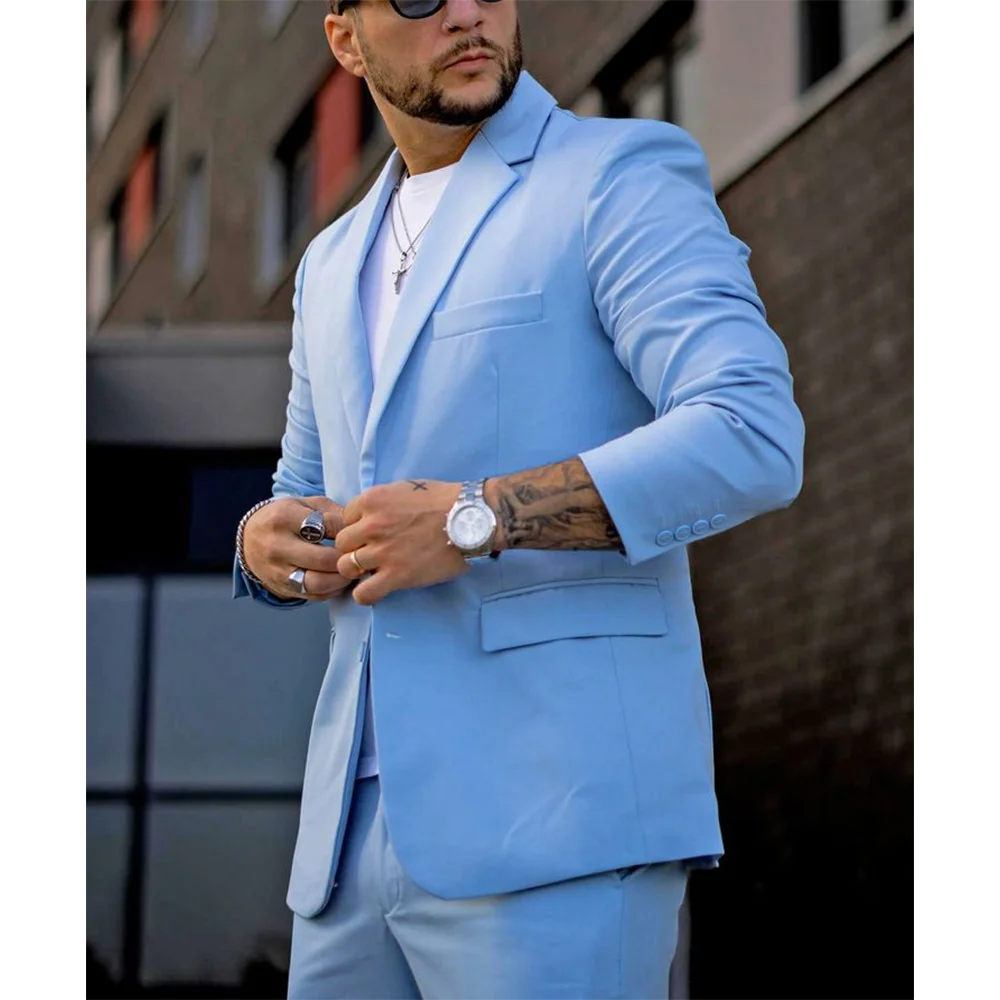 

Men Suits Slim Fit 2 Piece Single Breasted Notch Lapel Suit Sets Smart Casual Daily Office Business Meeting Men's Clothing