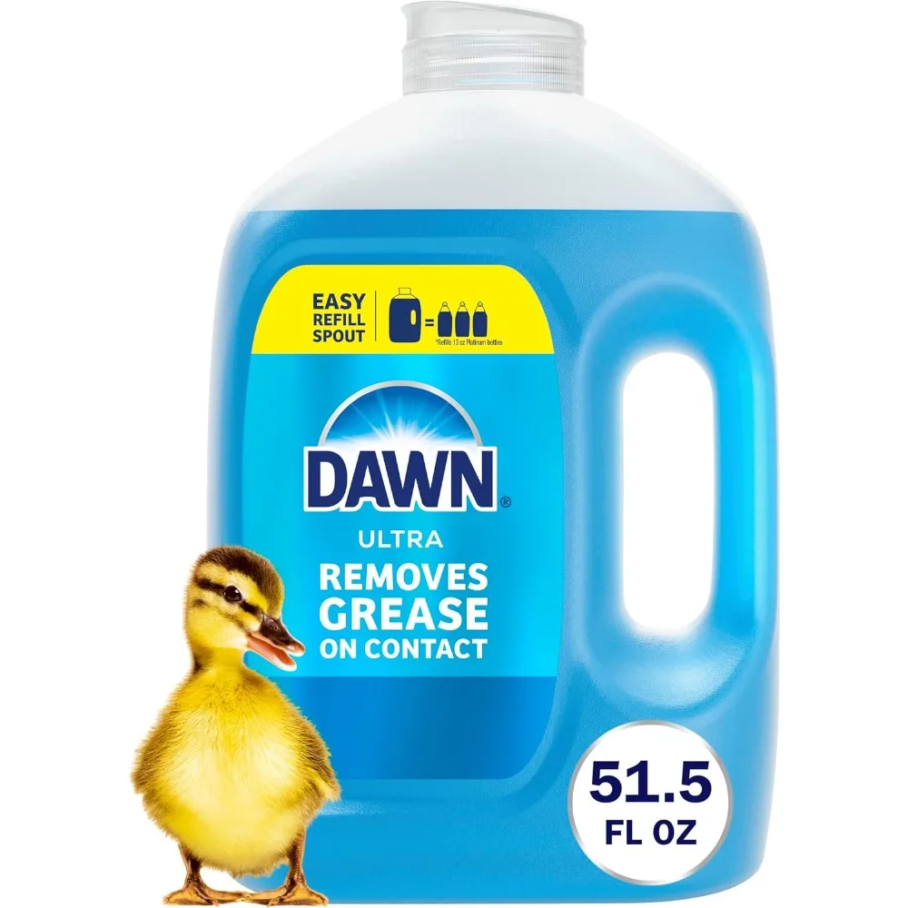 Ultra Original Dish Soap Refill Jug Large Size Blue Liquid Dishwashing Detergent Powerful Grease Fighting Hand Wash