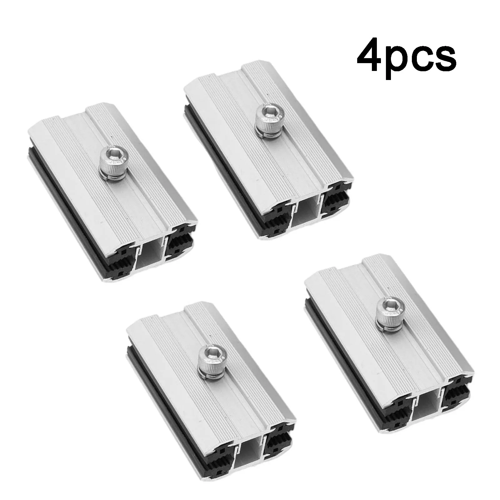 1/4pcs Solar Panel Thin Film Clamp Mounting Bracket Aluminum Clamp Clamp Fixing Solar Panel Thin Film Middle Clamps