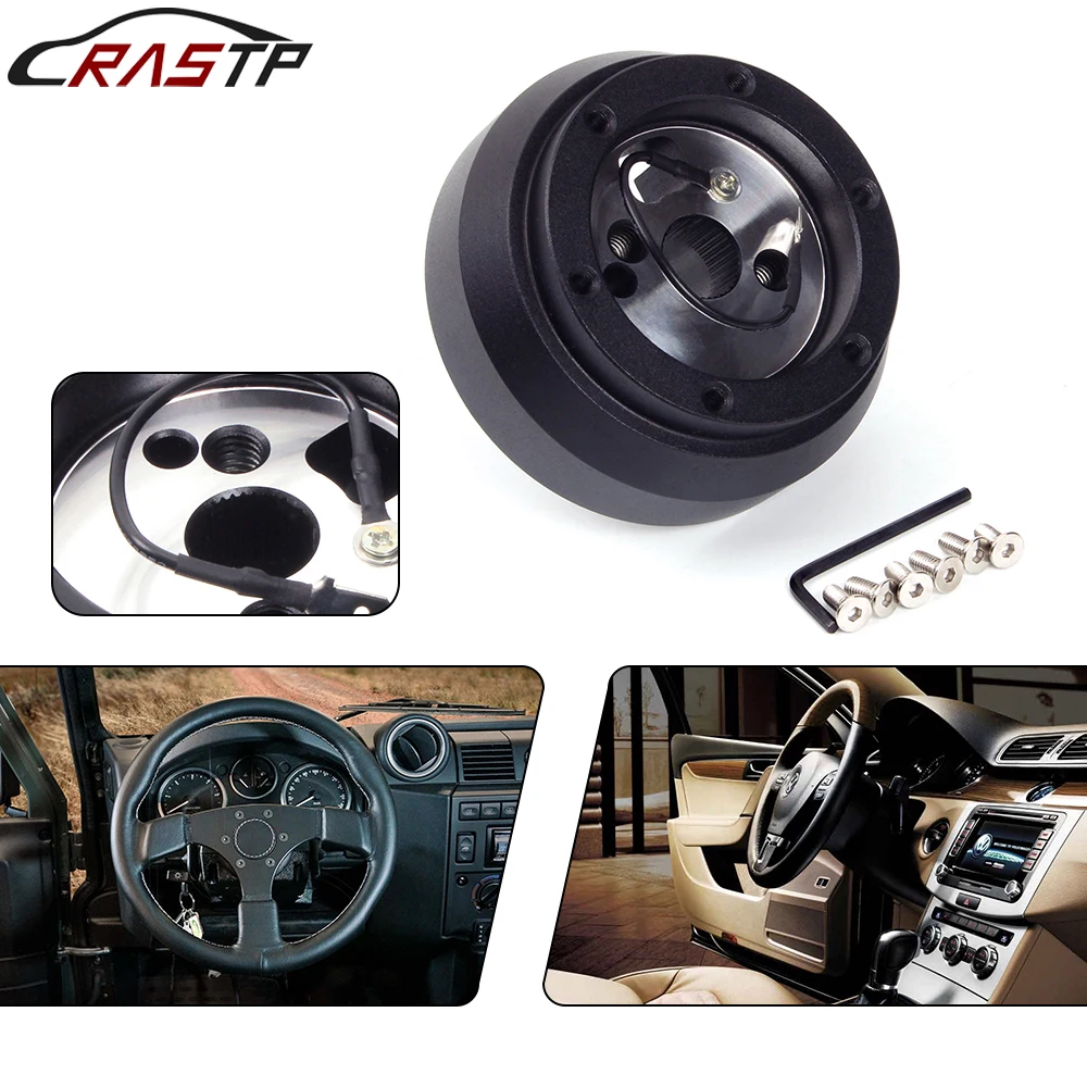 

RASTP-170h 6 Hole Steering Wheel Short Hub Adapter Kit Steering Wheel Connector Base For Dodge GMC Chevy Jeep Pontiac RS-QR034