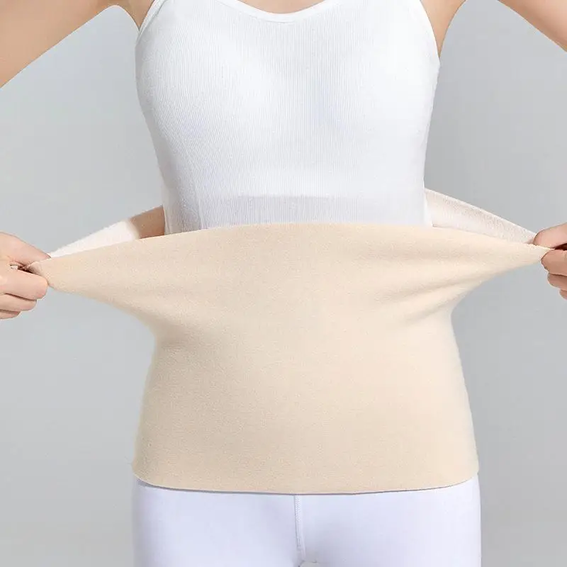 New Fleece Lined Waist Warmer Soft Thermal Waist Support Band Fleece Lined Warm Belly Protector For Men Women Autumn Winter Use