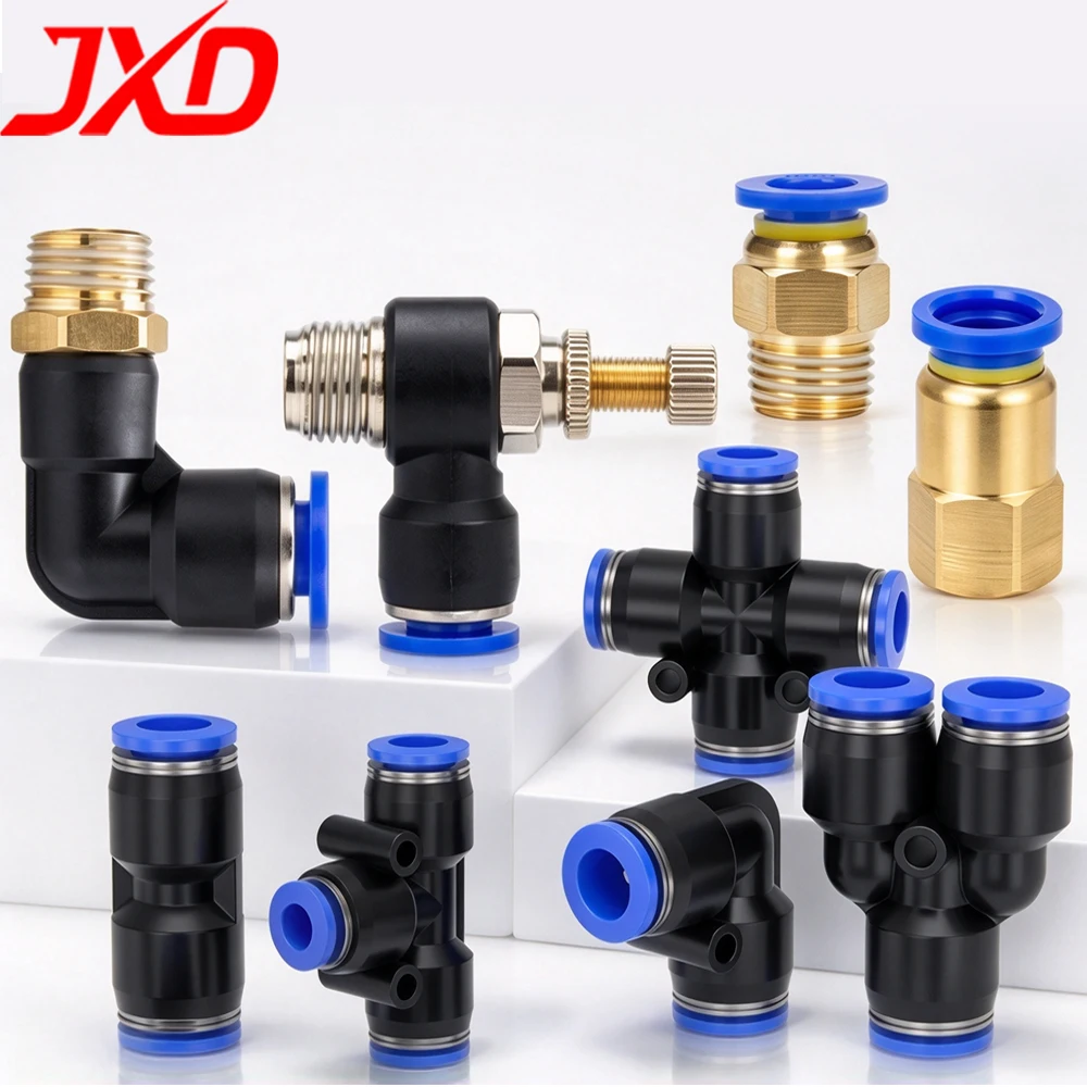 Air Line Quick Twist Fitting for Plastic Tube Pneumatic Push to Connect Connector Straight Union Compressor Hose Coupler