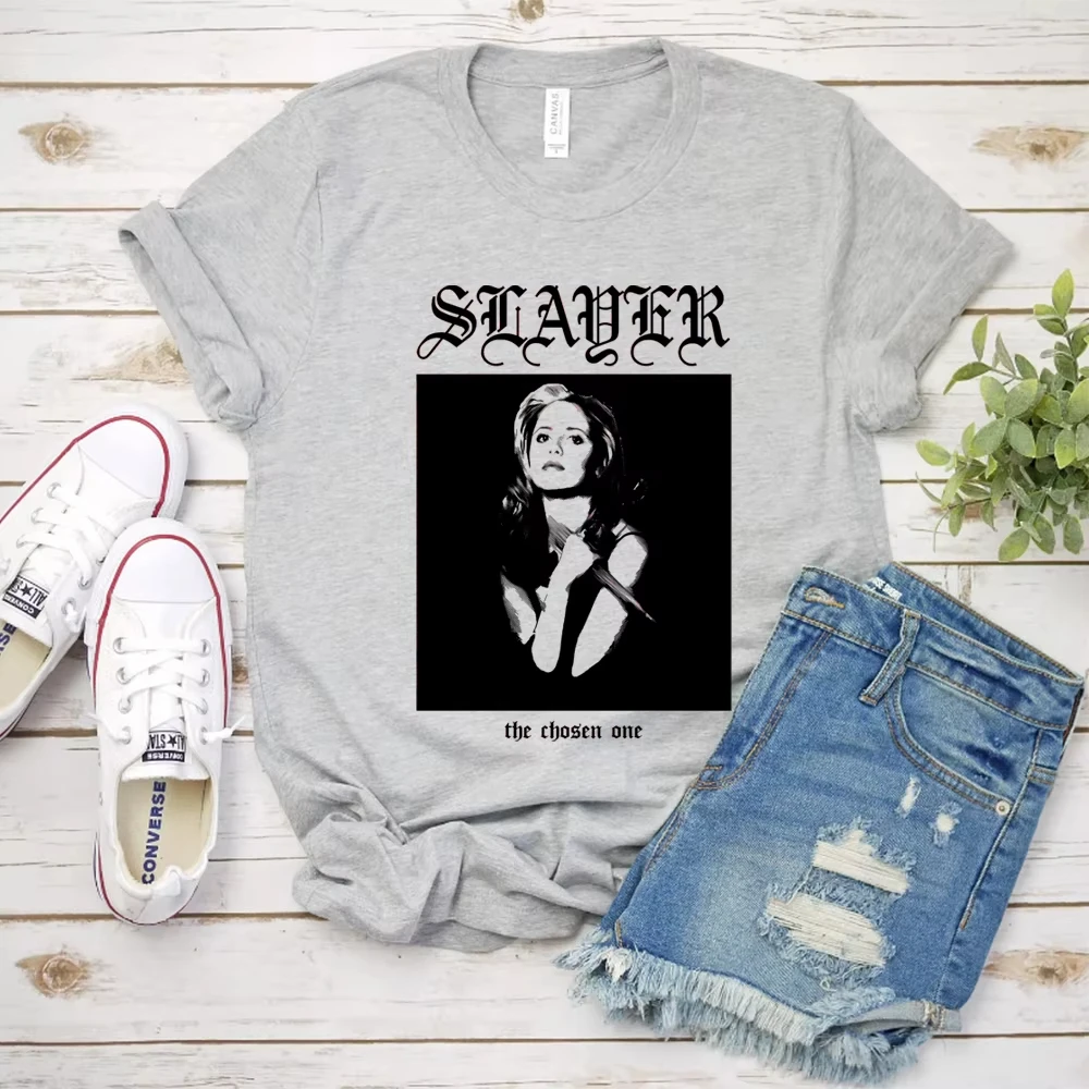 الرجعية مصاص دماء هنتر بافي تي شيرت فيلم الرعب تي شيرت 90s ريترو قميص للجنسين القطن الخالص الشارع الشهير y2k الملابس