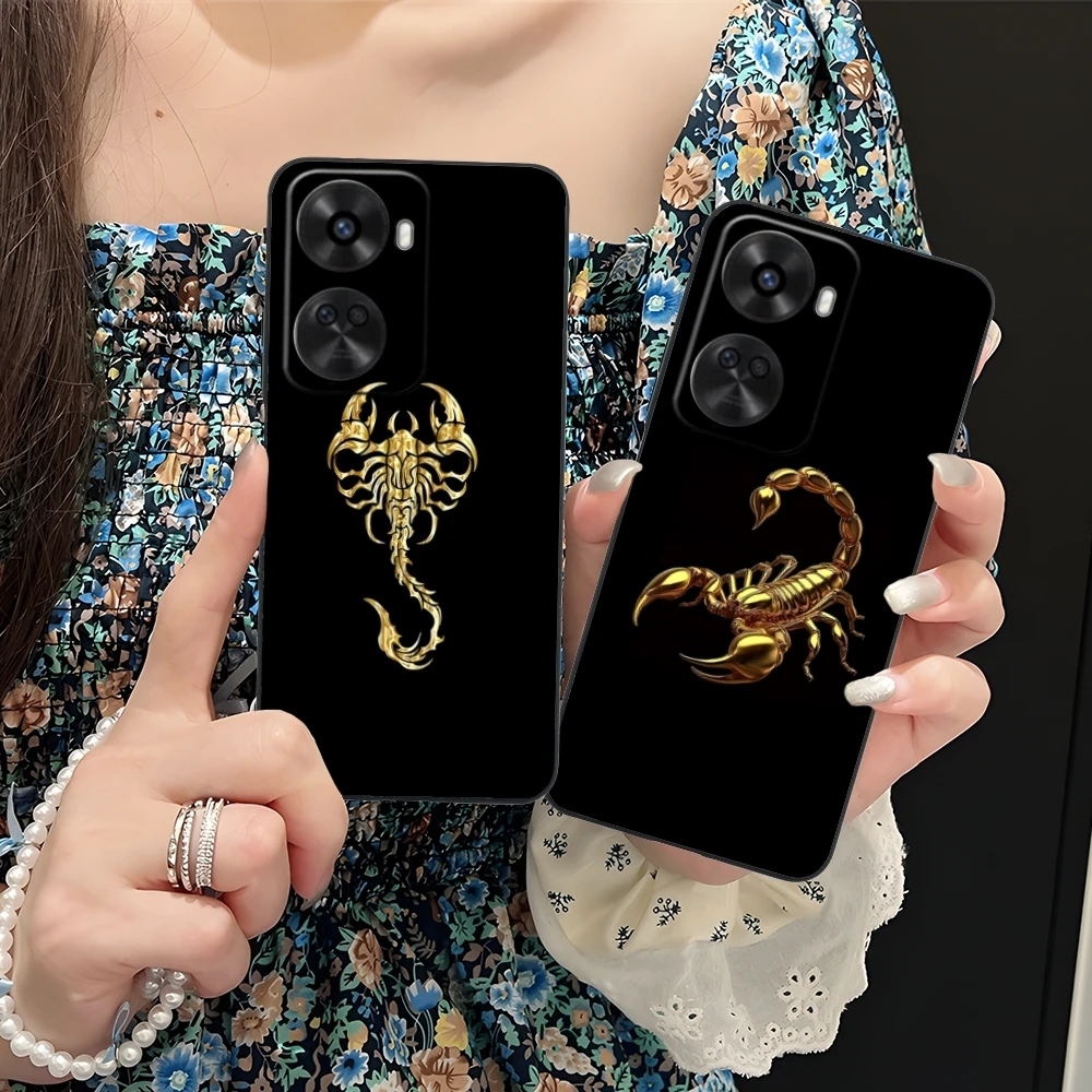 Colored Golden Scorpio Mobile Cell Phone Case for Huawei Nova 12 11 10 9 8 7 Pro SE 5G Black Soft Phone Cover Shell