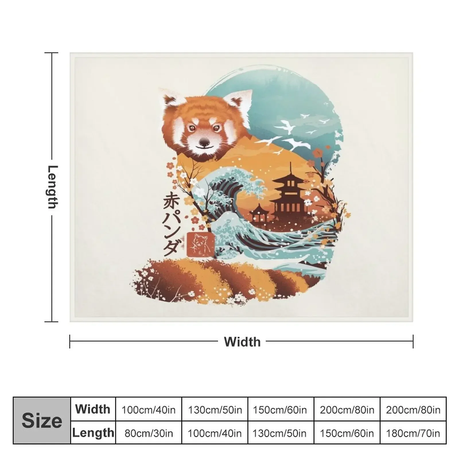 Ukiyo e Red Panda Throw Blanket heavy to sleep Heavy Winter beds Blankets