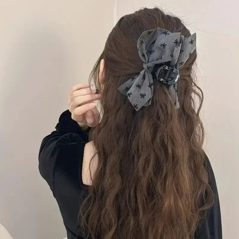 Nuevos pinzas para el cabello con lazo de estilo francés, colección de otoño e invierno, accesorios para el cabello de colección Heritage de gran tamaño para mujeres y niñas