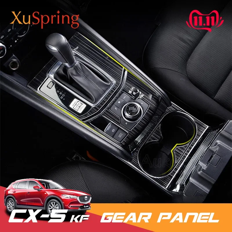 Car Gear Shift Box Central Control Panel Cover Sticker Trim Strip Garnish For Mazda CX-5 CX5 LHD RHD 2017-2021 2022 2023 2024