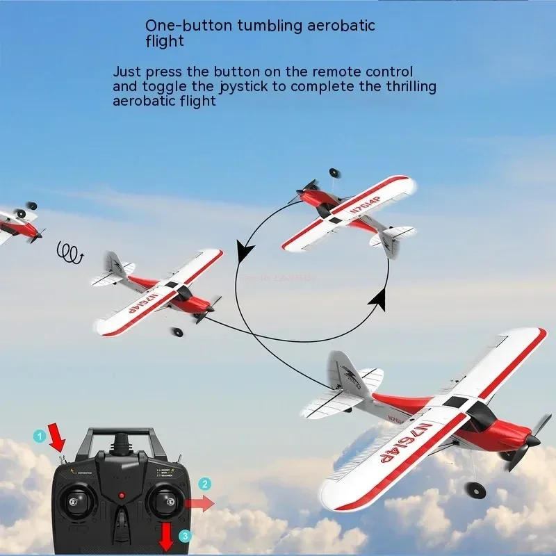 761-4 Sport Cub 500 Rc Plane 2.4g 4 Ch One-Key Aerobatic Rc Airplane Epp Foam Rc Glider Aircraft Rtf Fighter Boys Toys Gifts