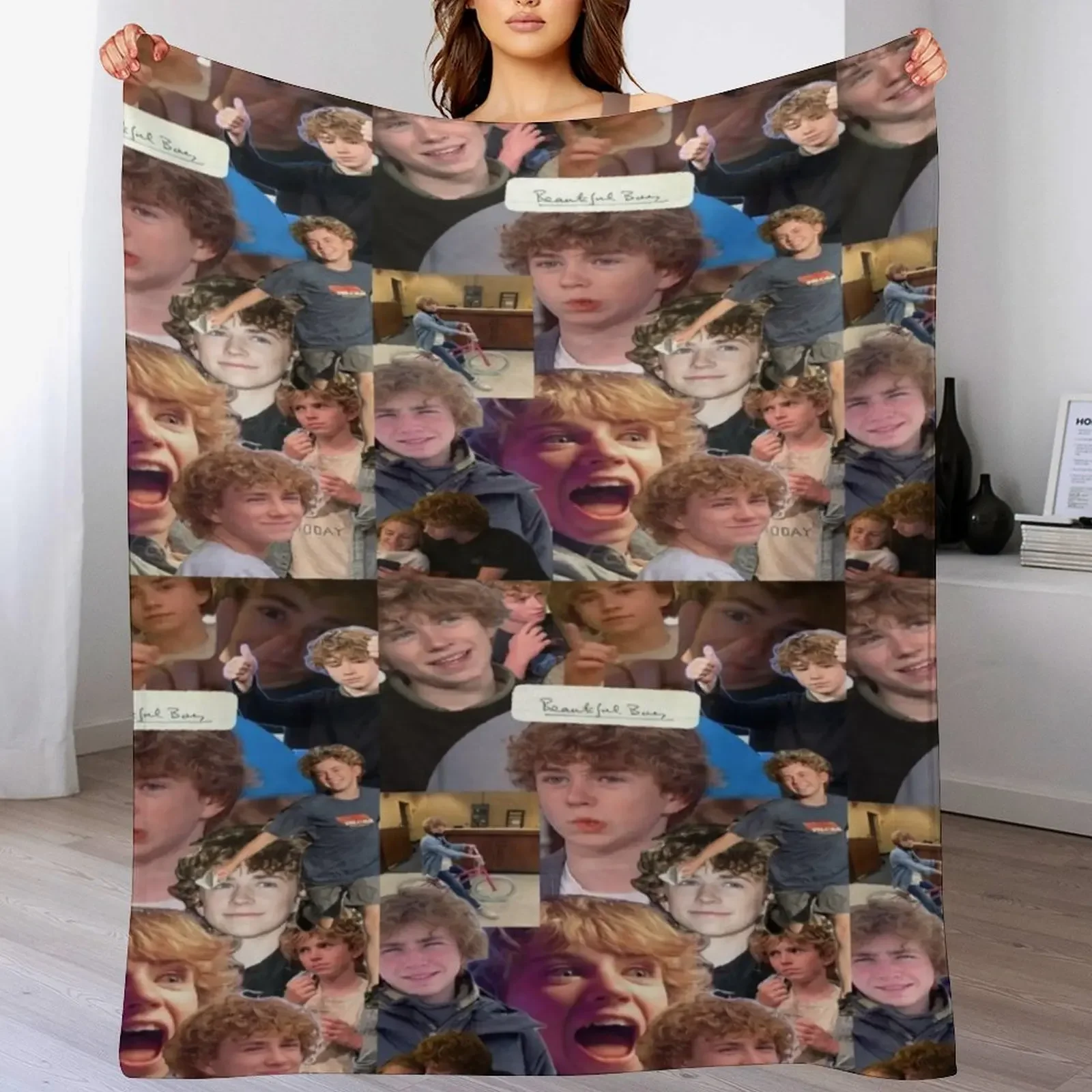 

Percy Jackson walker scobell aesthetic Throw Blanket Easy Care Comfortable Blanket for Couch