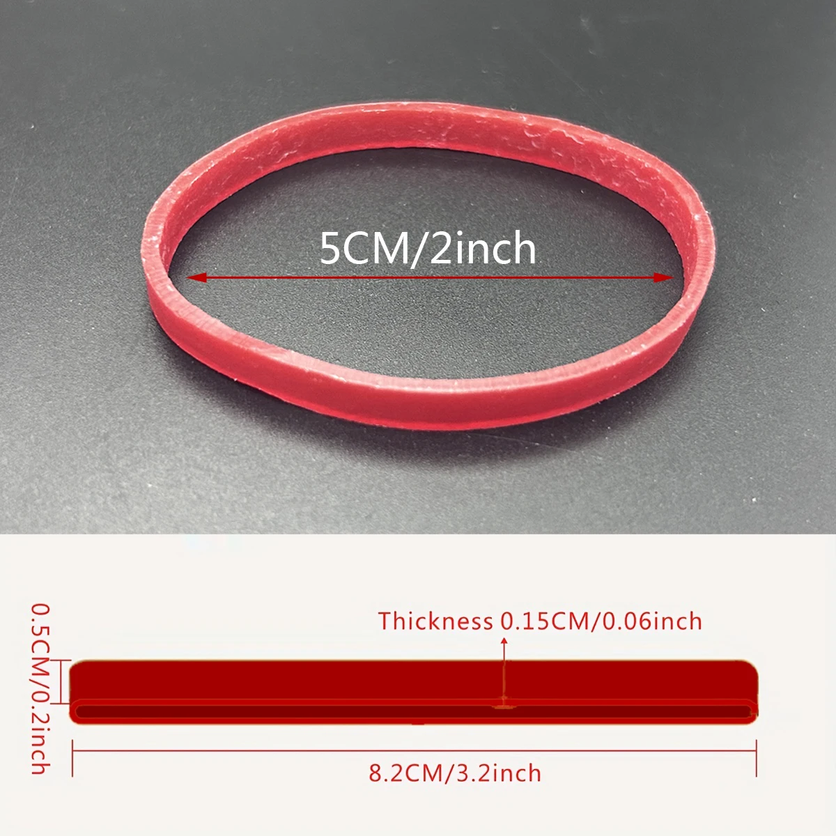 100 buah warna merah karet gelang elastis perlengkapan alat tulis sekolah kantor rumah dasi kemasan pita elastis kuat dapat diregangkan