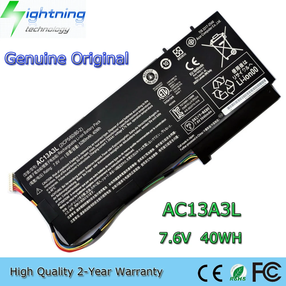 

Brand New Genuine Original AC13A3L 7.6V 40Wh Laptop Battery for Acer Aspire P3-131 P3-171 X313 X313-E X313-M P3-171