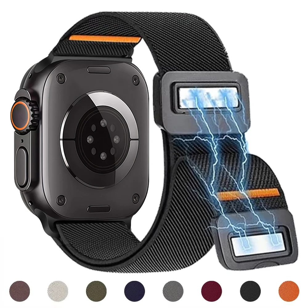 

Magnetic Nylon Strap For Apple Watch bands ultra 3 2 49mm 40mm 44mm 46mm 42mm 45mm correa Bracelet IWatch Series SE 3 8 9 10 11