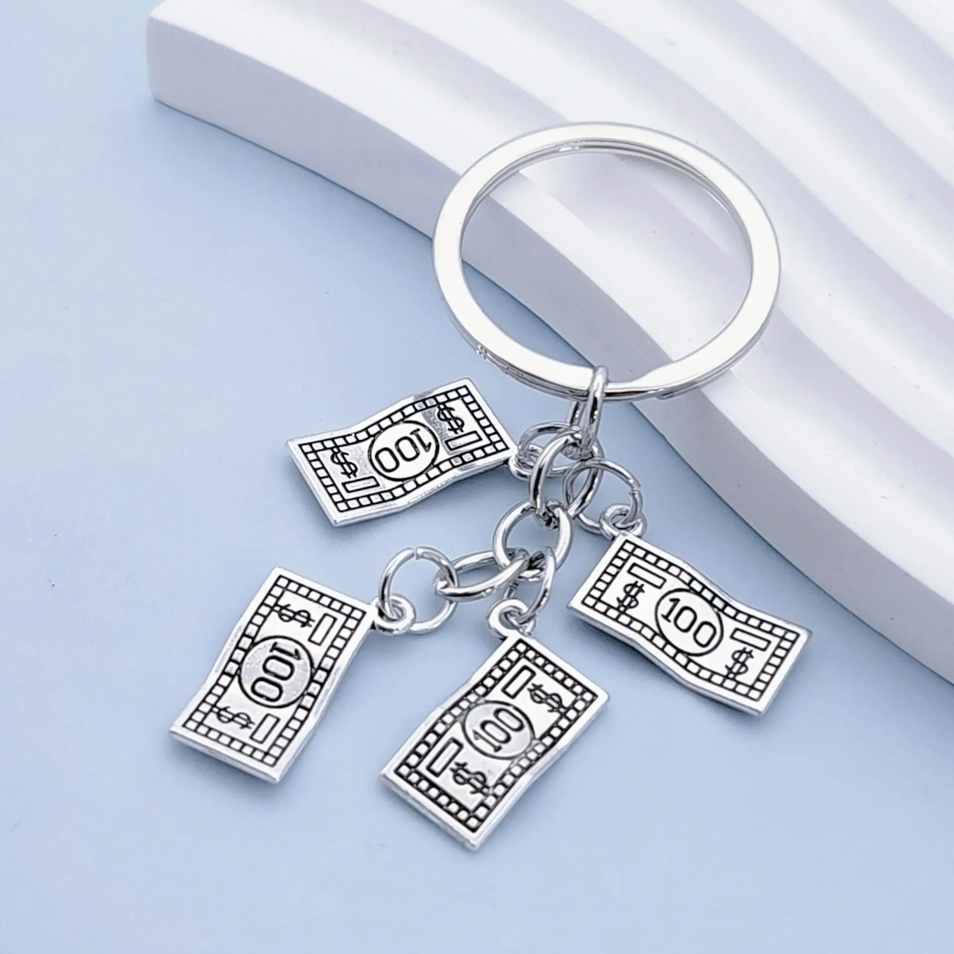 Metal Alloy Dollar Abacus, Money Bag, Money Tree, Keychain