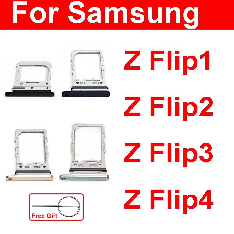 For Samsung Galaxy Z Flip 1 2 3 4 Flip3 5G F7110 Flip4 F7210 Flip 5G F7070 F7000 Sim Card Tray Slot Reader Card Holder Parts