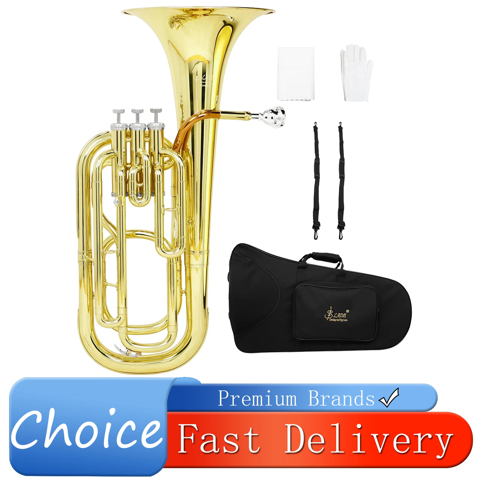 Musical Instrument Jazz - SLADE Bb-Baritonhorn 3-Tasten Vertikale Tasten Musikinstrument