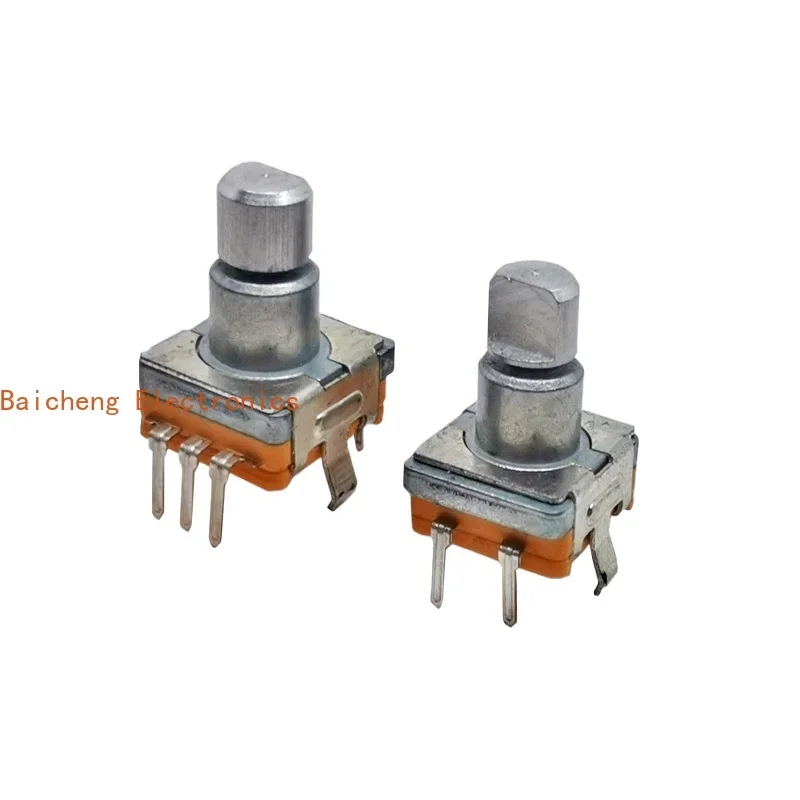 10PCS EC11 encoder handle, left and right reset, up and down curved belt, press switch, half axis D, length 10mm