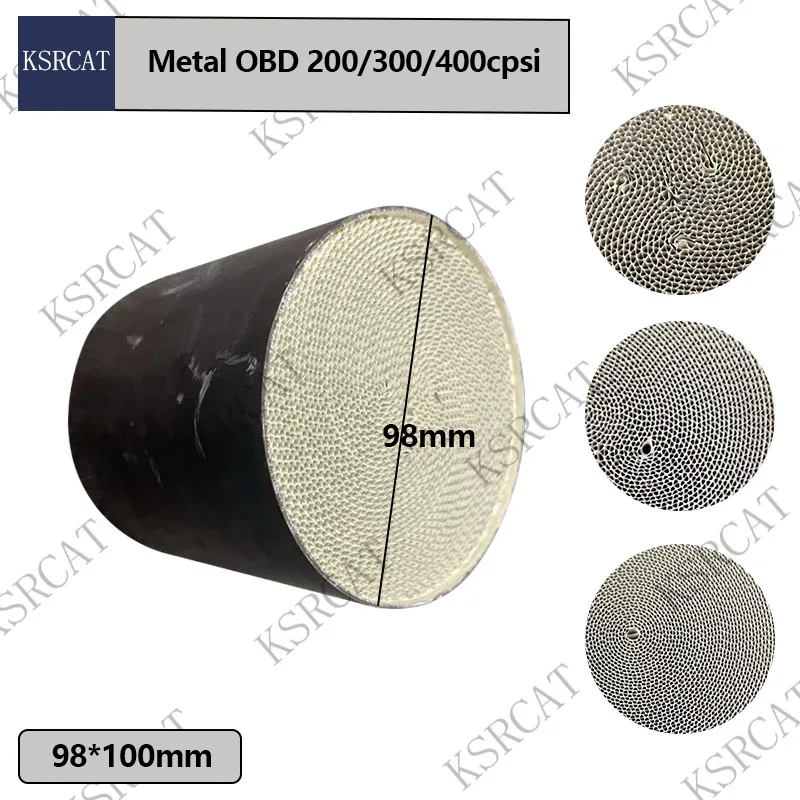 OBD Metal 200/300/400Cpsi 98*100mm Automotive Exhaust Universal Catalytic Converter Metal-Supported Honeycomb Catalyst