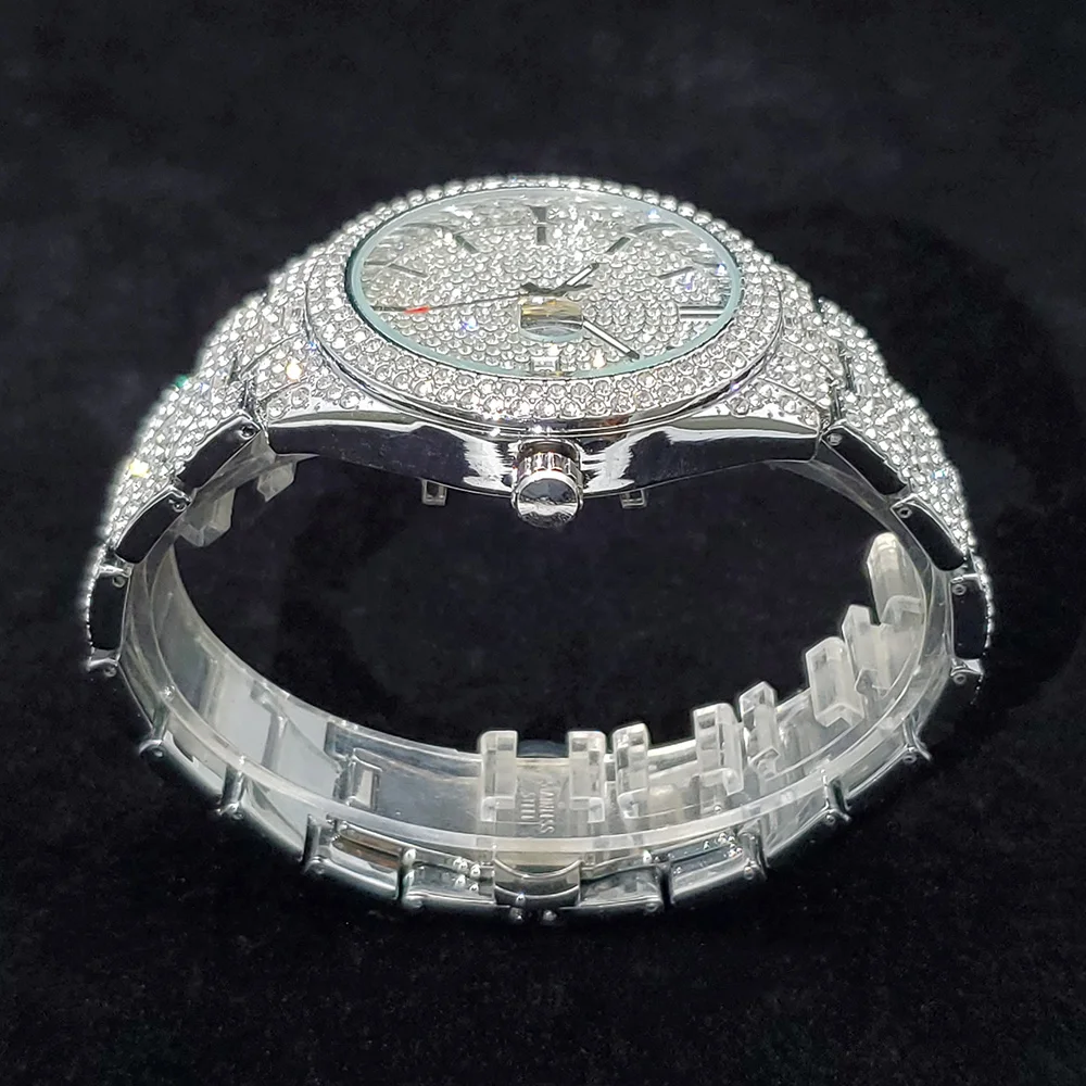 2026 Neue Luxus-Diamantuhr für Herren, Top-Verkauf, Modische Iced-Out Quarz-Armbanduhr, Hip-Hop-Street-Style, Exquisite Weihnachtsgeschenke – Detail 5