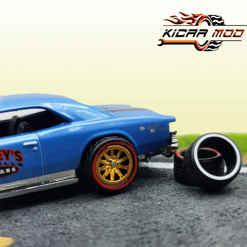 1/64 pneus de borracha para rodas quentes, peças de reposição detalhadas para brinquedos de carro modelo hotwheels 11mm/13mm (2 conjuntos)