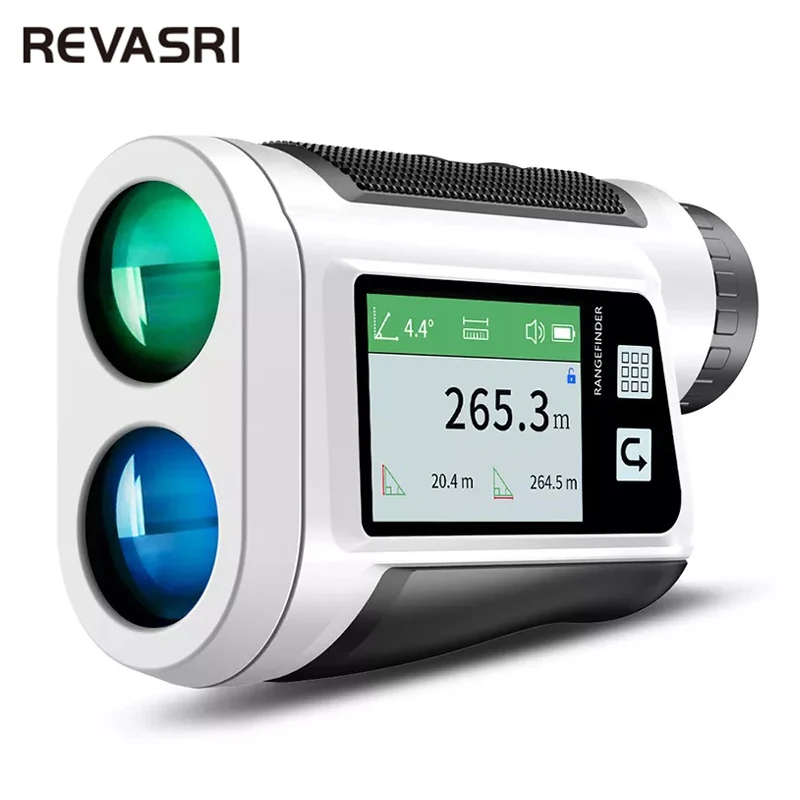 REVASRI Laser Rangefinder 600M LCD Display,Rechargeable Battery,Flag Pole Lock Vibration for Golf Sport,Survey