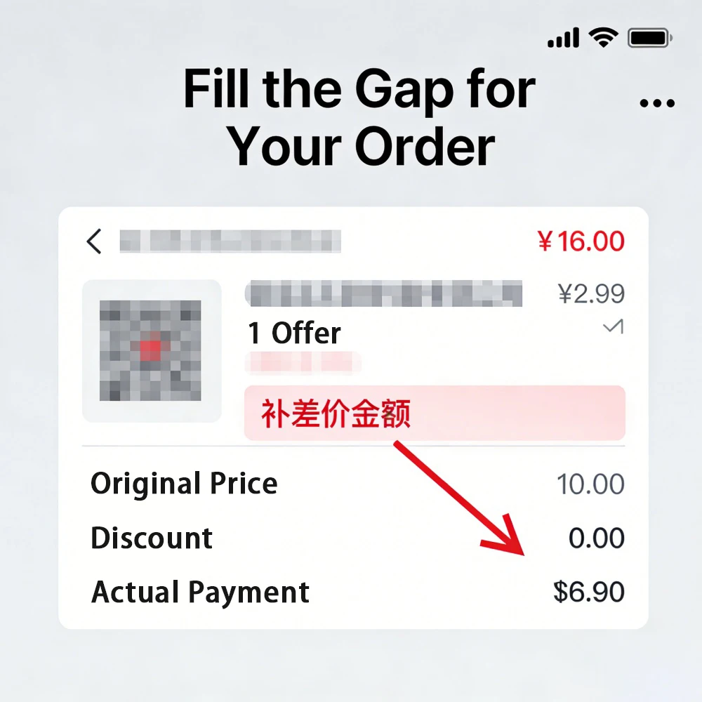 Price Difference Supplement Extra Payment for Order Adjustment Universal Top-up for Aliexpress Orders (Custom Amount Available) image 2