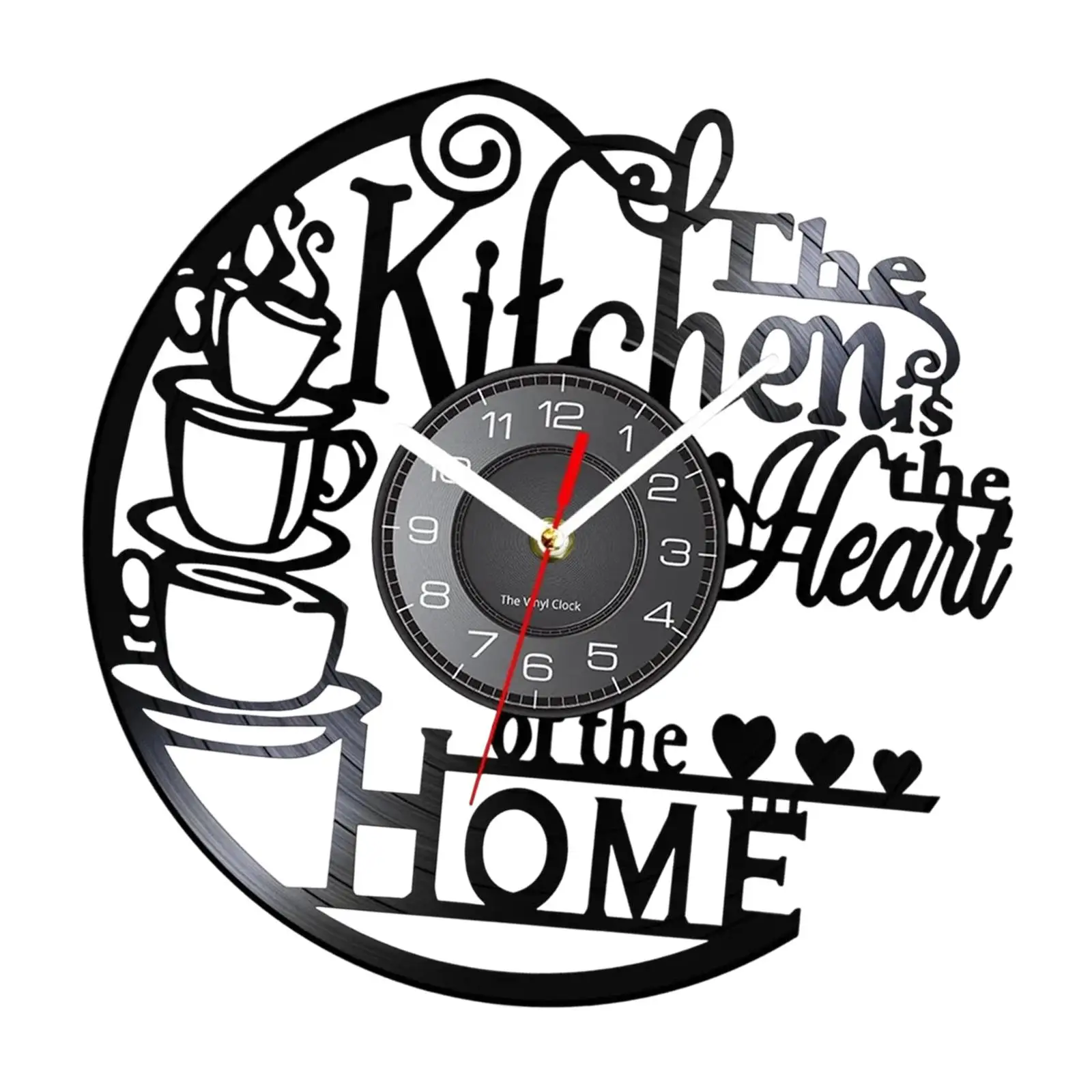 Kitchen Records Wall Clock Home Theme Wall Clock for Indoor Hotel Study Room