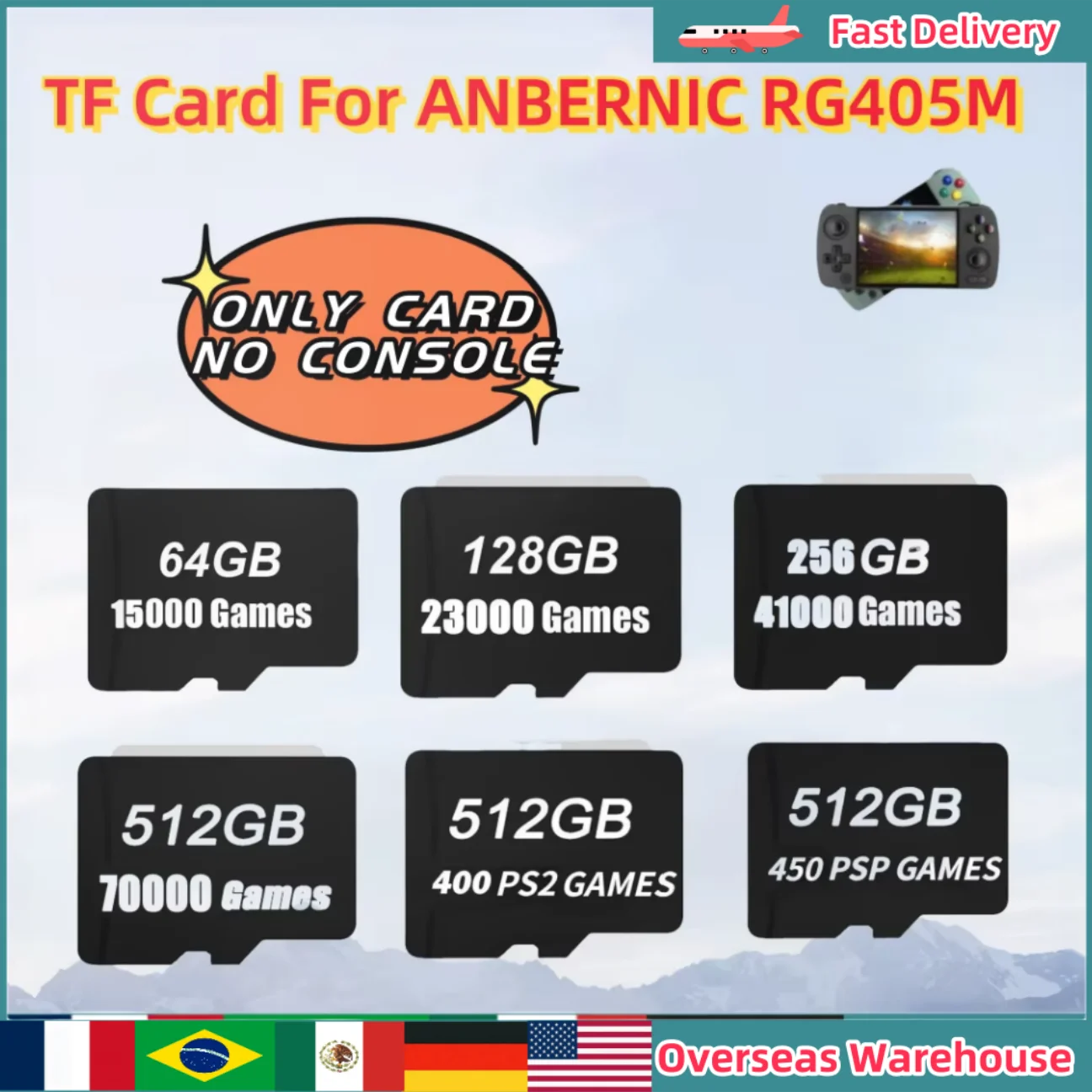 

Tf Card For Anbernic RG405m Video Game Consoles Game Memory Cards 512g Pre-install Retro Games Ps2 Mame Psp Classic Mini 70000 G