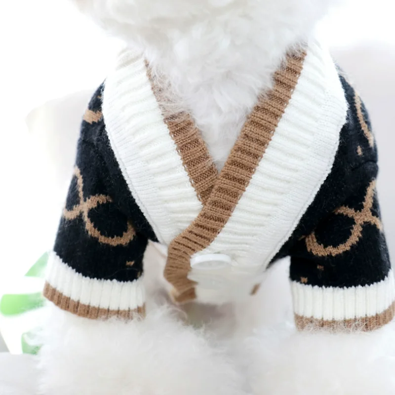 Dog Winter Sweater Knitted Warm Pet Clothes for Small Medium Dogs Chihuahua Puppy Pet Sweaters Yorkshire Cardigan Dog Coat Vest