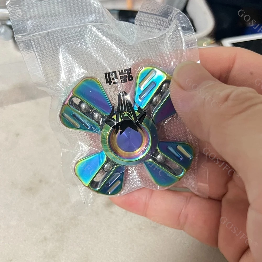 ZDEDC フィジェットスピナー音叉リンケージ Gryo チタンフィジェットおもちゃ大人のための DIY スピナーポータブルオフィス