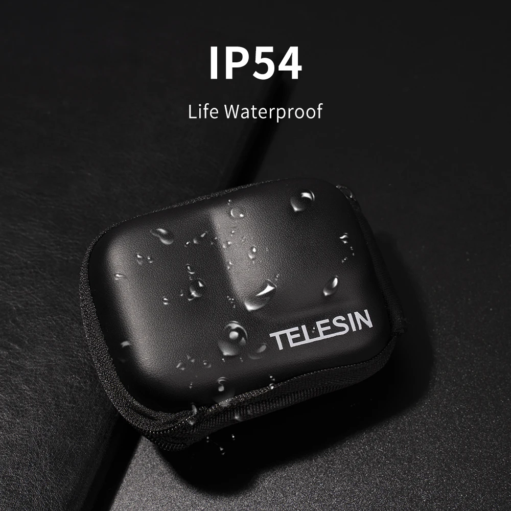 حقيبة تخزين TELESIN لـ GoPro Hero 13 12 11 10 9 نصف مفتوحة سريعة الإصدار تحمل ملحقات كاميرا الحركة