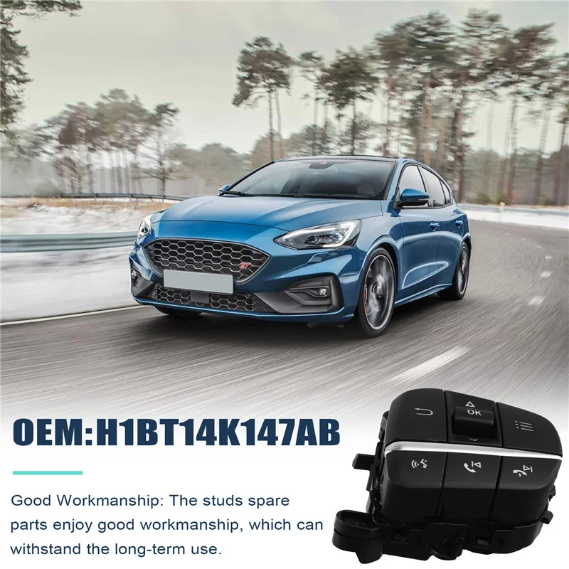 

H1BT-14K147-AB Multi-Function Steering Wheel Switch Cruise Control Button For Ford Fiesta MK4 Focus Sharpness 2019-2021