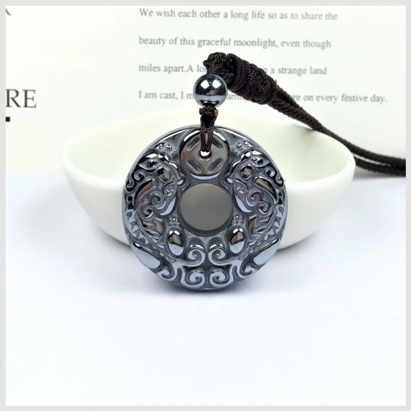 

Natural Terahertz Pixiu Pendant Men's and Women's Necklace Pendant Birthday Gift