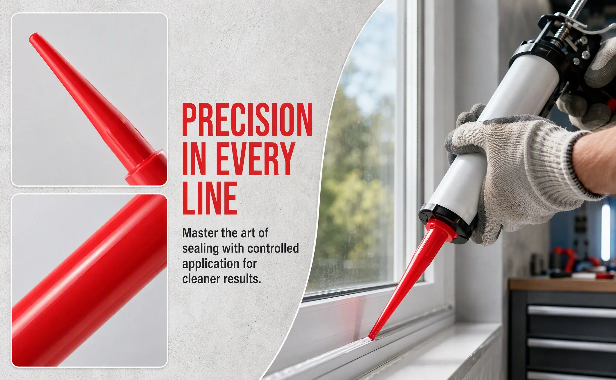 3Pcs Glass Glue Nozzles Long Caulking Extension Tips Precise Flow Control for Sealant Windows Doors DIY Professional Glue